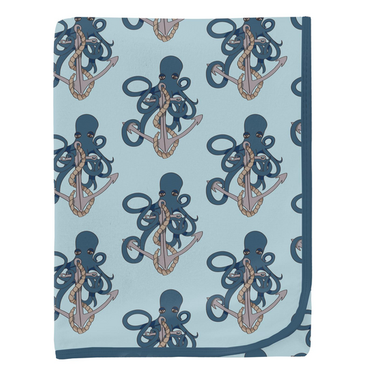 Kickee Pants Print Swaddling Blanket: Spring Sky Octopus Anchor