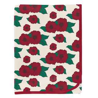 Print Swaddling Blanket in Holiday Poppies