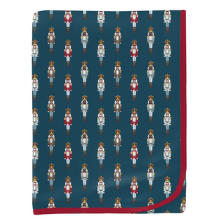 Print Swaddling Blanket in Peacock Nutcrackers