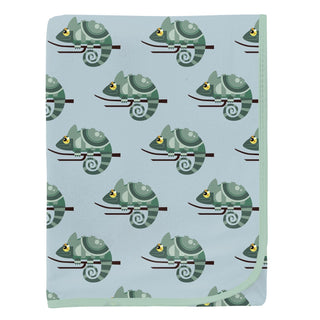 Swaddling Blanket in Spring Sky Chameleon