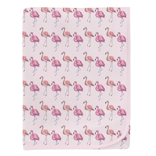 Swaddling Blanket in Shrinking Violet Flamingo