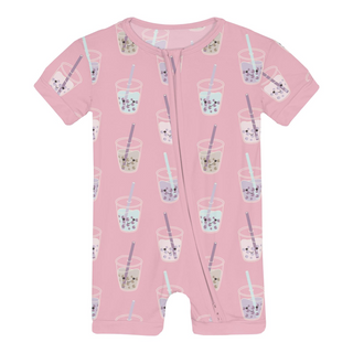 Print Shorty Sleeper with Zipper Cake Pop Boba