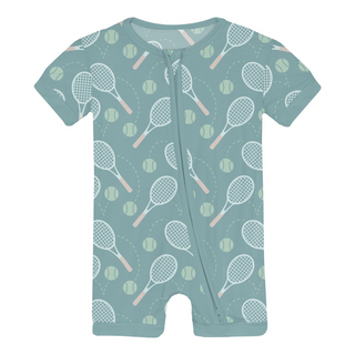 Print Shorty Sleeper with Zipper Jade Tennis