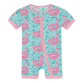 Print Shorty Sleeper with Zipper Pool Party