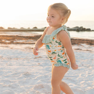Explore Florida Ruffle Leg One Piece Girls Swimsuit