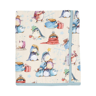 Swaddle Perfect Blanket in Natural Silly Penguins
