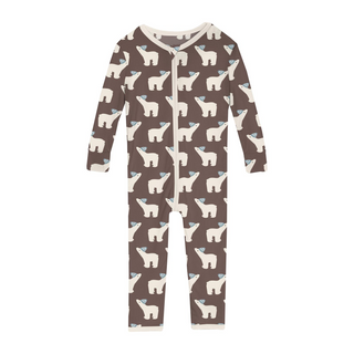 Print Convertible Sleeper with Zipper in Coffee Polar Bears