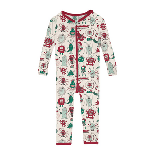 Print Convertible Sleeper with Zipper in Merry Monsters