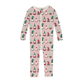 Print Convertible Sleeper with Zipper in Baby Rose Gnomes