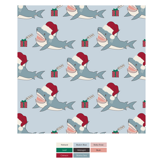 Convertible Sleeper with Zipper in Illusion Blue Holiday Sharks