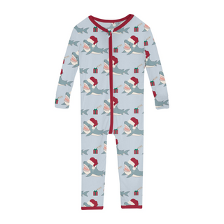 Convertible Sleeper with Zipper in Illusion Blue Holiday Sharks