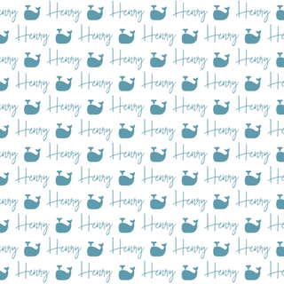 Sugar + Maple Plush Minky Fleece Personalized Blanket | Whale Icon Repeating Name