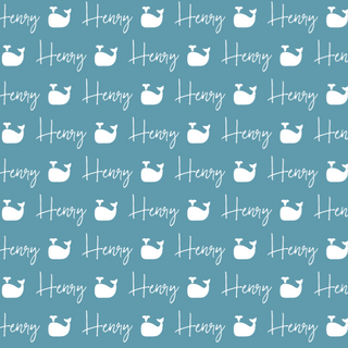 Sugar + Maple Plush Minky Fleece Personalized Blanket | Whale Icon Repeating Name