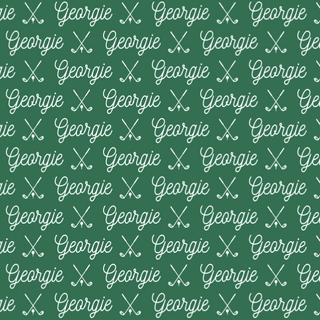 Sugar + Maple Plush Minky Fleece Personalized Blanket | Golf Icon Repeating Name