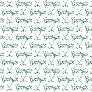 Sugar + Maple Plush Minky Fleece Personalized Blanket | Golf Icon Repeating Name