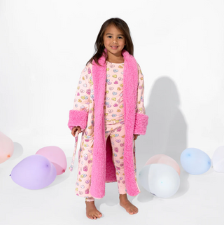 Bamboo Kids Pajamas Valentine's Candy Hearts Pink