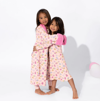 Bamboo Girls' Long Sleeve Dress Valentine's Candy Hearts Pink