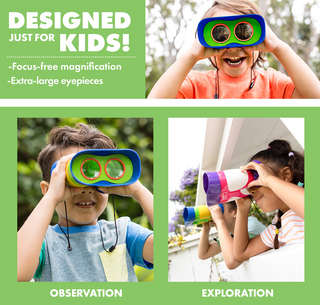 Jr. Kidnoculars Binoculars For Toddlers & Kids: Blue