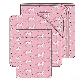 Bamboo Print Twin Sheet Set: Cake Pop Prancing Unicorns