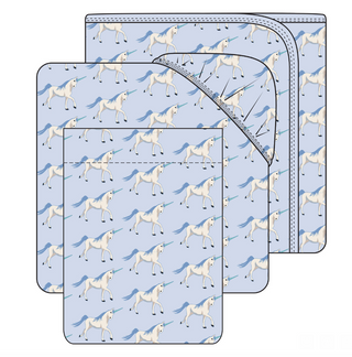 Bamboo Print Twin Sheet Set: Dew Prancing Unicorns *EXCLUSIVE*