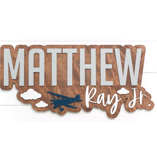 Sugar + Maple Bubble Wood Sign | Airplane