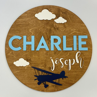 Sugar + Maple Round Sign | Airplane