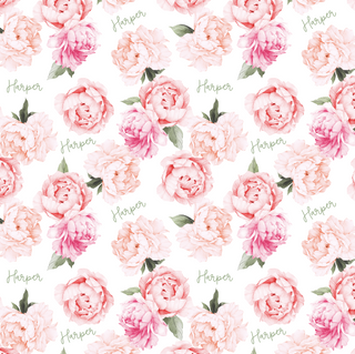 Sugar + Maple Personalized Bib | Peonies