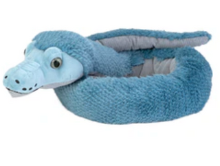 Blue fuzzy snake on a white background