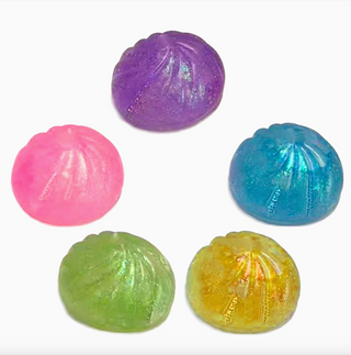 Mini Glitter Mystery Dumpling Squishy Fidget Toy – Sensory Stress Relief Squeeze Toy with Mini Steamer Basket | Collectible Kawaii Dumpling for Anxiety Relief & Focus