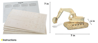 Excavator Wood Craft Construction Model Kit - 110 Pieces