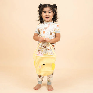 Hop To It Easter Bamboo Short Sleeve Kids Pajama Pants Set