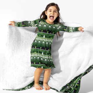 Minecraft Creeper Holiday Bamboo/Sherpa Blanket