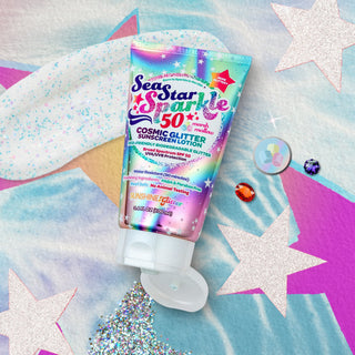 Sea Star Sparkle - Cosmic Glitter - SPF 50 - Biodegradable Glitter Sunscreen