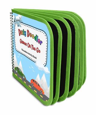 Daily Doodler Reusable Activity Book-Games on the Go, Includes 4 Wonder Stix