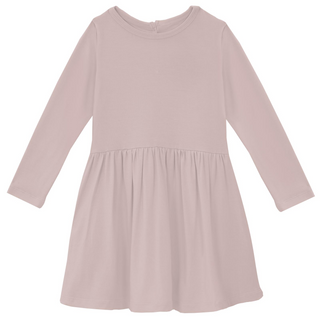 Bamboo Long Sleeve Twirl Dress: Baby Rose