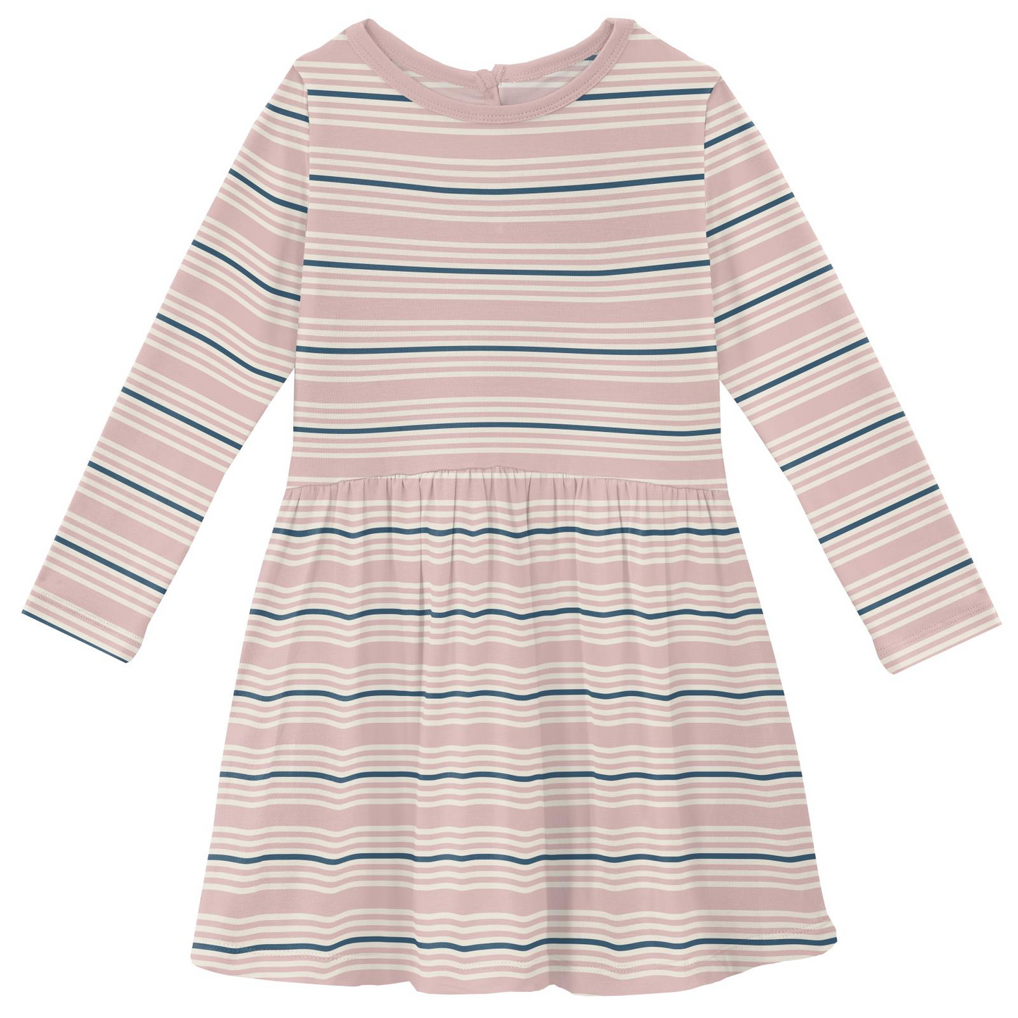 Kickee Pants Print Long Sleeve Twirl Dress: Flotsam Stripe