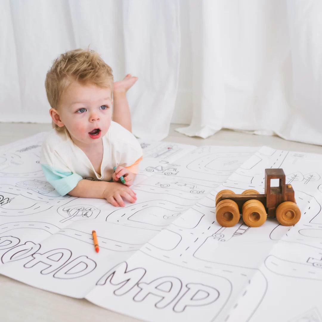 Road Map Coloring Tablecloth