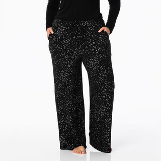 Bamboo Women's Print Lounge Pants: Midnight Foil Constellations