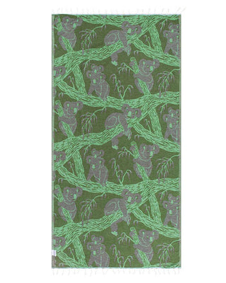 Koala Mint Turkish Organic Cotton Beach Towel – Quick-Dry &amp; Sand-Resistant Travel Towel