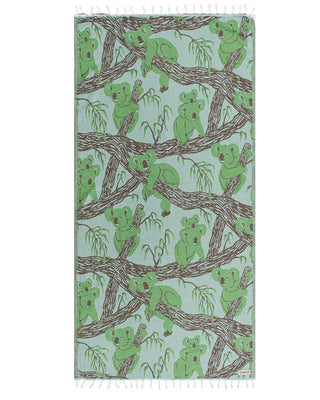 Koala Mint Turkish Organic Cotton Beach Towel – Quick-Dry &amp; Sand-Resistant Travel Towel