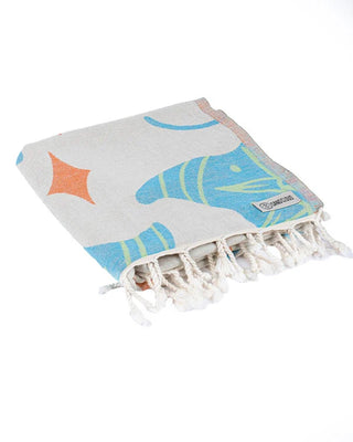 Sea Devils Devil Ray Turkish Organic Cotton Beach Towel – Sand Resistant, Lightweight &amp; Absorbent