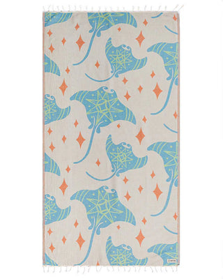 Sea Devils Devil Ray Turkish Organic Cotton Beach Towel – Sand Resistant, Lightweight &amp; Absorbent