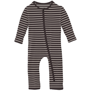 Print Coverall with 2 Way Zipper: 90s Stripe