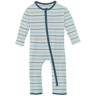 Print Coverall with 2 Way Zipper: Jetsam Stripe