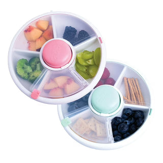 GoBe Kids Snack Spinner – Spill-Proof Rotating Snack Container for Toddlers & Kids | 5 Compartment Snack Cup for Travel, School & On-the-Go Snacking (2 Pack)