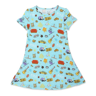 Bamboo Girls' Short Sleeve Dress Central Perk Friends