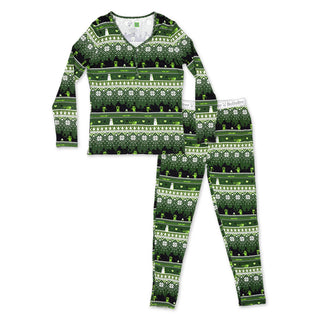 Minecraft Creeper Holiday Bamboo Women's Pajama Set