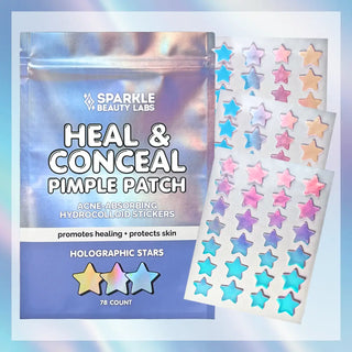 Holographic Star Hydrocolloid Pimple Patches (78 Count) – Cute Acne Spot Stickers for Blemish Cover, Healing & Skin Protection