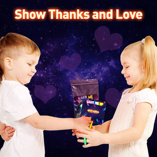 Kids' Valentine Cards & Glow Stick Rings - Set of 36