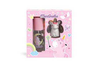 Martinelia Sweet Dreams Unicorn Body Spray & Lip Balm Set – Kids Glitter Lip Balm & Scented Body Mist Gift Set